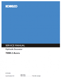 repair manual Kobelco 70SR-2 Acera Hydraulic Excavator Service Manual PDF