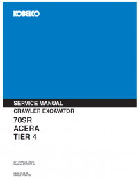 repair manual Kobelco 70SR Acera Tier 4 Crawler Excavator PDF Service Manual