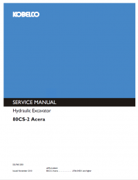 repair manual Kobelco Hydraulic Excavator 80CS-2 Acera PDF Service Manual
