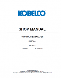 repair manual Kobelco 17SR Tier 4 Hydraulic Excavator PDF Shop Manual