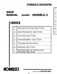 repair manual Kobelco 260SRLC-3 Hydraulic Excavator PDF Shop Manual
