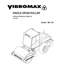 repair manual JCB Vibromax VM 106 Single Drum Roller Service Manual SM96106 PDF