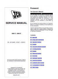 repair manual JCB Vibromax VM117, VM137 Single Drum Rollers Service Manual PDF