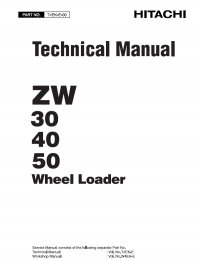 repair manual Hitachi Wheel Loader ZW30, ZW40, ZW50 Technical Manuals PDF