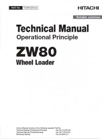 repair manual Hitachi Wheel Loader ZW80 Operational Principle Technical Manual PDF
