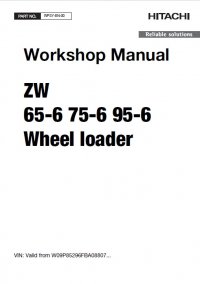repair manual Hitachi Wheel Loader ZW65-6, ZW75-6, ZW95-6 Workshop Manual PDF