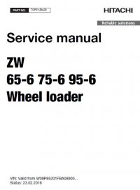 repair manual Hitachi Wheel Loader ZW65-6, ZW75-6, ZW95-6 Service Manual PDF