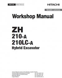 repair manual Hitachi Hybrid Excavator ZH 210-A, 210LC-A Workshop Manual PDF