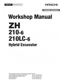 repair manual Hitachi Hybrid Excavators ZH210-6, ZH210LC-6 Workshop Manual PDF