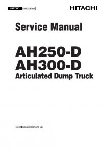 repair manual Hitachi Articulated Dump Trucks AH250D/300D Service Manual PDF