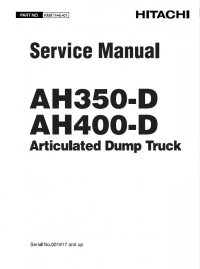 repair manual Hitachi Articulated Dump Trucks AH350-D, AH400-D Service Manual PDF