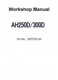 repair manual Hitachi Articulated Dump AH250D/300D Workshop Manual PDF