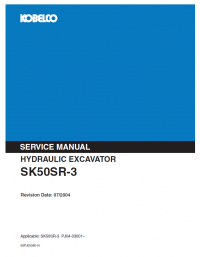 repair manual Kobelco SK50SR-3 Hydraulic Excavator Service Manual PDF