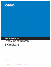 repair manual Kobelco SK480LC-6 Hydraulic Excavator with Mitsubishi diesel engine 6D2 PDF Manual