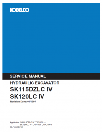 repair manual Kobelco SK115DZLC IV & SK120LC IV Excavator PDF Manual