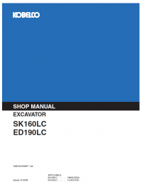 repair manual Kobelco SK160LC & ED190LC Excavators PDF Shop Manual