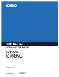 repair manual Kobelco SK330/330LC/330NLC-VI Excavator PDF Shop Manual