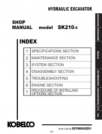 repair manual Kobelco SK210-9 Hydraulic Excavator PDF Shop Manuals