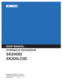 repair manual Kobelco SK200 III & SK200LC III Excavator PDF Shop Manual