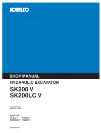 repair manual Kobelco SK200 V & SK200LC V Excavator PDF Shop Manual