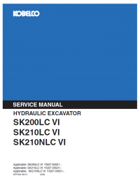 repair manual Kobelco SK200/210LC & SK210NLC VI Excavator Service Manual PDF