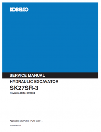 repair manual Kobelco SK27SR-3 Hydraulic Excavator PDF Service Manual PDF