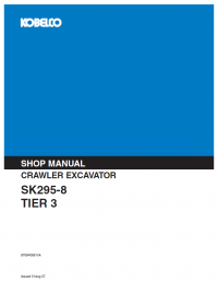 repair manual Kobelco Crawler Excavator SK295-8 Tier 3 PDF Shop Manual