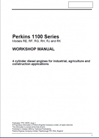 repair manual Perkins 1100 Series Diesel Engines Workshop Manual PDF for JCB