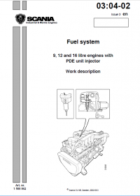 repair manual Scania Engines 9,12, 16 Fuel System for JCB Work Description PDF