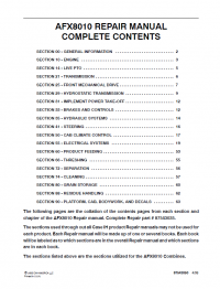 repair manual Case Combine AFX8010 Set of Manuals PDF