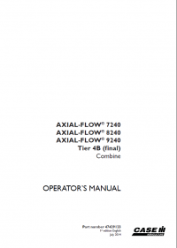 repair manual Case 7240 8240 9240 Tier 4B (final) Combine Operation Manual PDF