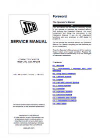 repair manual JCB 8026 CTS, 30PLUS Compact Excavator Service Manual PDF