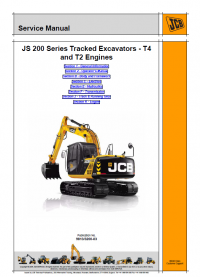 repair manual JCB JS200 Series Tracked Excavators T4, T2 Engines Service Manual PDF