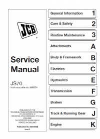 repair manual JCB JS70 Wheeled Excavator Service Manual PDF