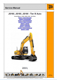 repair manual JCB Excavators JS160, JS180, JS190 - Tier III Auto Service Manual PDF