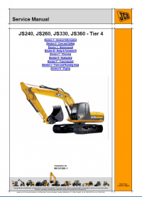 repair manual JCB Excavators JS240, JS260, JS330, JS360 - Tier 4 Service Manual PDF