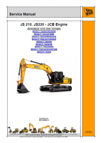 repair manual JCB Excavators JS210, JS220 with JCB Engine Service Manual PDF