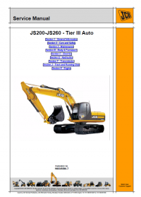 repair manual JCB Excavators JS200-JS260 - Tier III Auto Service Manual PDF