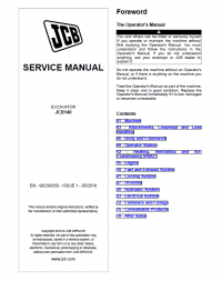 repair manual JCB Excavator JCB140 Service Manual PDF