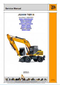 repair manual JCB Wheeled Excavator JS200W with Tier III Engine Service Manual PDF