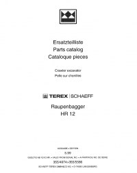 spare parts catalog Terex Crawler Excavator HR 12 Parts Catalog PDF