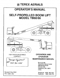 repair manual Terex Aerials Self-Propelled Boom Lift TB60/66 Set of Manuals