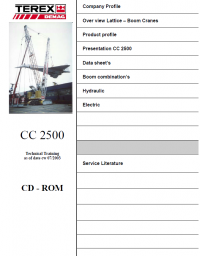 repair manual Terex Demag CC2500 450T Technical Training