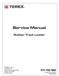 repair manual Terex PT 70/80 Rubber Track Loader Service Manual PDF