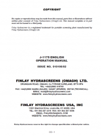 repair manual Terex J-1175 Finlay Operation Manual PDF