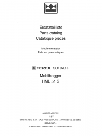 spare parts catalog Terex HML 51S Mobile Excavator Parts Catalog PDF