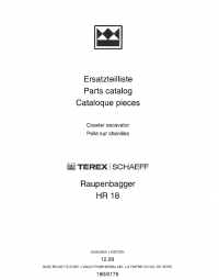 spare parts catalog Terex HR 18 Crawler Excavator Parts Catalog PDF