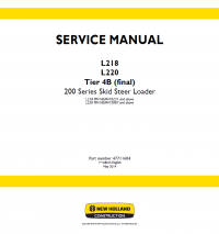 repair manual New Holland L218/L220 Tier 4B (Final) Set of Service manuals PDF
