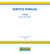 repair manual New Holland VX680 Grape harvester Service Manual PDF