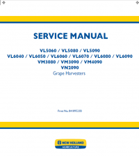 repair manual New Holland VL5060-VM4090 series Harvester Service Manual PDF